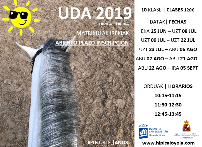 ABIERTO PLAZO INSCRIPCION UDA 2019 (HIPICA / TENIS)